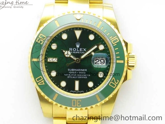 Wrapped YG 116610 Wrapped A2836 Edition ROF Submariner LV YG Green Bracelet on Best Dial 0422